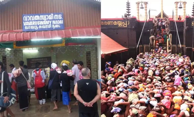 വി എച്ച് പി ആഹ്വാനം ചെവികൊള്ളാതെ ഹൈന്ദവ വിശ്വാസികള്‍ കൂട്ടത്തോടെ വാവര് നടയിൽ